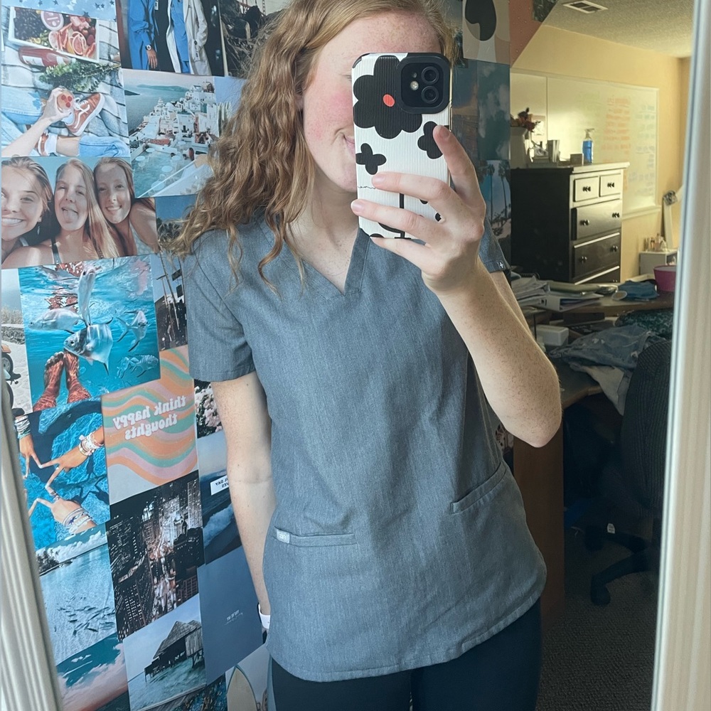 FIGS grey scrub top